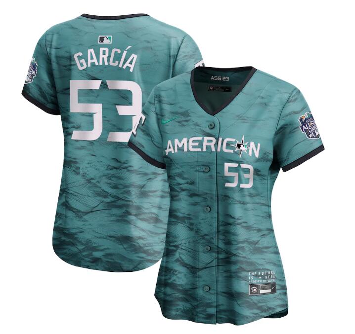 Women's Texas Rangers #53 Adolis García Teal 2023 All-star Stitched Baseball Jersey(Run Small)